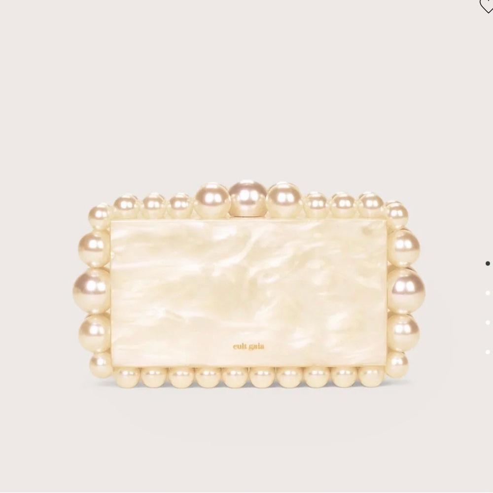 Cult Gaia EOS Pearl-Embellished Ivory Clutch